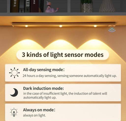 ABFASHION Under Cabinet Lights LED Motion Sensor Indoor, USB Rechargeable