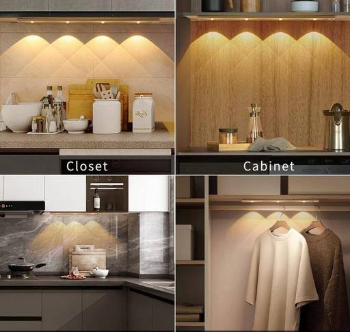 ABFASHION Under Cabinet Lights LED Motion Sensor Indoor, USB Rechargeable