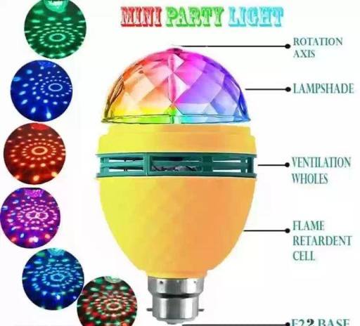LED 360 Degree Rotating Crystal Bulb B22 Base  Magic Disco LED Light