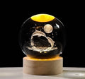 Glass Lamp 3D Moon Dolphin Lamp With Base of Living Room Ornate