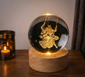 ✨ Radha Krishna 3D Crystal Ball LED Lamp